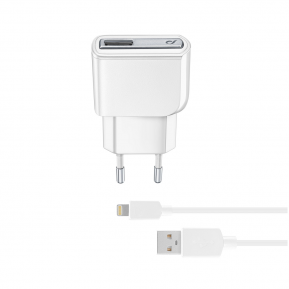 CELLULAR LINE 226878 Σετ Φορτιστής για iPhone με Θύρα USB-A και Καλώδιο Lightning 10W Λευκό